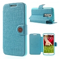 כיסוי ל LG G2 מיני iTechCase Wallet Fancy תכלת