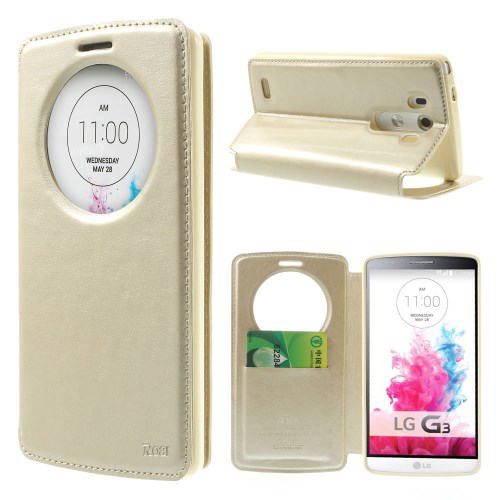 iTechCase Quick Smart Circle כיסוי ל LG G3 זהב