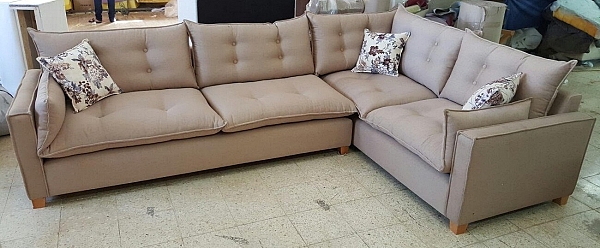 סלון \ מערכת ישיבה פינתית מבד דגם רוברטו - 1