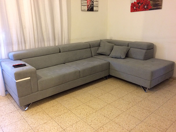 סלון מערכת ישיבה פינתית מבד/דמוי עור דגם גואה - 1