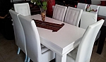 שולחן פינת אוכל + 6 כיסאות מאפוקסי דגם מצדה