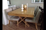 שולחן לפינת אוכל + 6 כסאות דגם פסגות מעץ אלון מבוקע