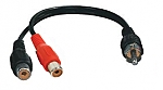 כבל מתאם RCA זכר ל RCA2 נקבות