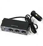 מפצל למצת ברכב 3 יציאות + USB