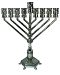 חנוכית חבד ניקל גודל 25.5 ס"מ