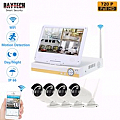מערכת הקלטה של מצלמות 4יח אם מסך מובנה CCTV  4CH 720P Wireless