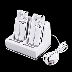 Wii Remote Controller Charger + 2 x 2800mAh Battery