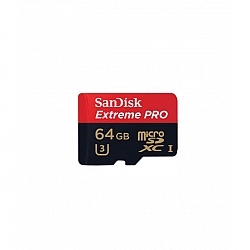 כרטיס זכרון  SANDISK EXTREME PRO 64GB Class 10 MICRO SD  Memory Card Adapter  SDXC