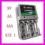 מטען סוללות AA/AAA/9V