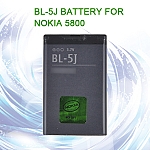 סוללה תואמת ל טלפון סלולרי Nokia BL-5J 5800XM,5800i,5800W,5230XM,5233,5232,5235,X6-00,C3-00,5802 ,X1-00 1320MAH